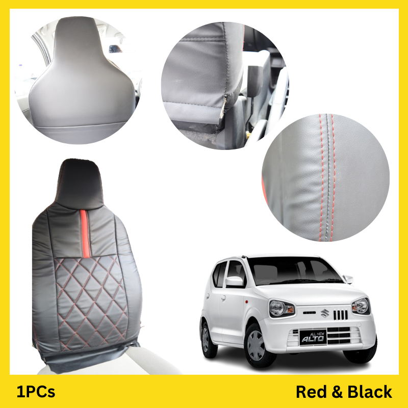Suzuki New Alto seat poshish covers in various stylish designs fitted on car seats, showcasing protective and aesthetic features.