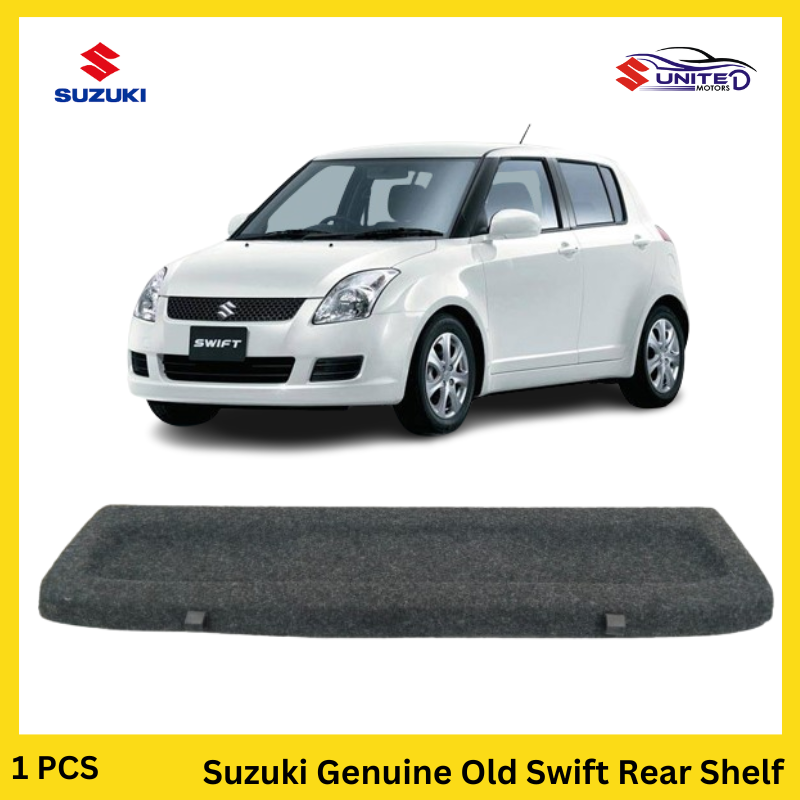 Genuine Suzuki rear shelf for Old Swift, black premium-grade, perfectly fitted in car interior.