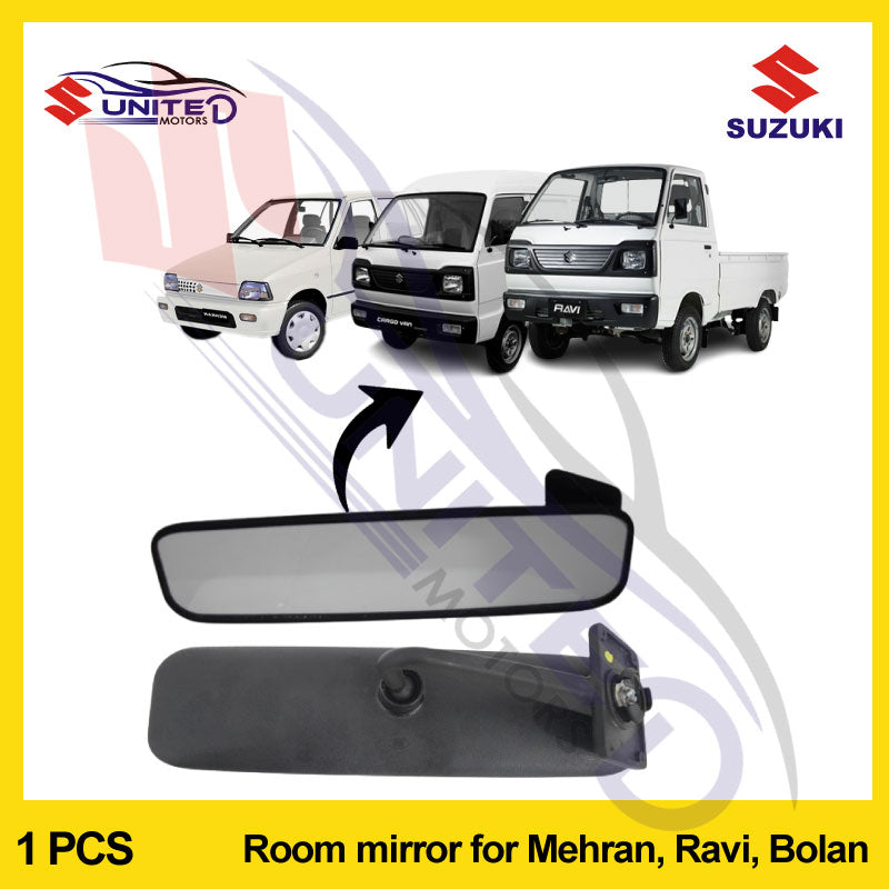 Suzuki Genuine Rear View Mirror for Ravi, Bolan, and Mehran - Enhance Visibility and Safety for Turns, Reverses, and Rearward Traffic Monitoring.