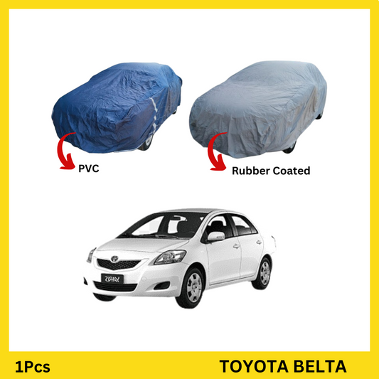 Toyota Belta top cover offering waterproof and dustproof protection, made from PVC and rubber-coated materials.