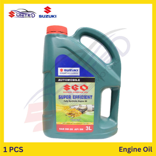 Suzuki Genuine Super Efficient Engine Oil 0W20-SN - Fully-Synthetic Formula - Available in 3L, 3.1L, and 4L - Elevate Engine Performance and Durability with Genuine Suzuki Parts.
