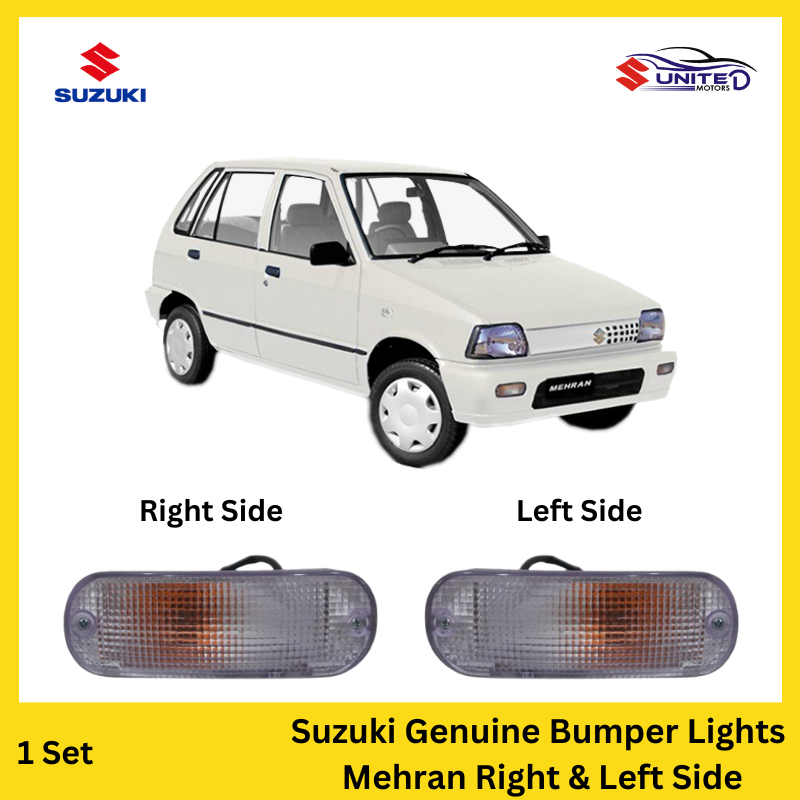 Genuine Suzuki Mehran bumper lights for right and left side, designed to provide additional illumination for improved visibility in low-light and adverse weather conditions.