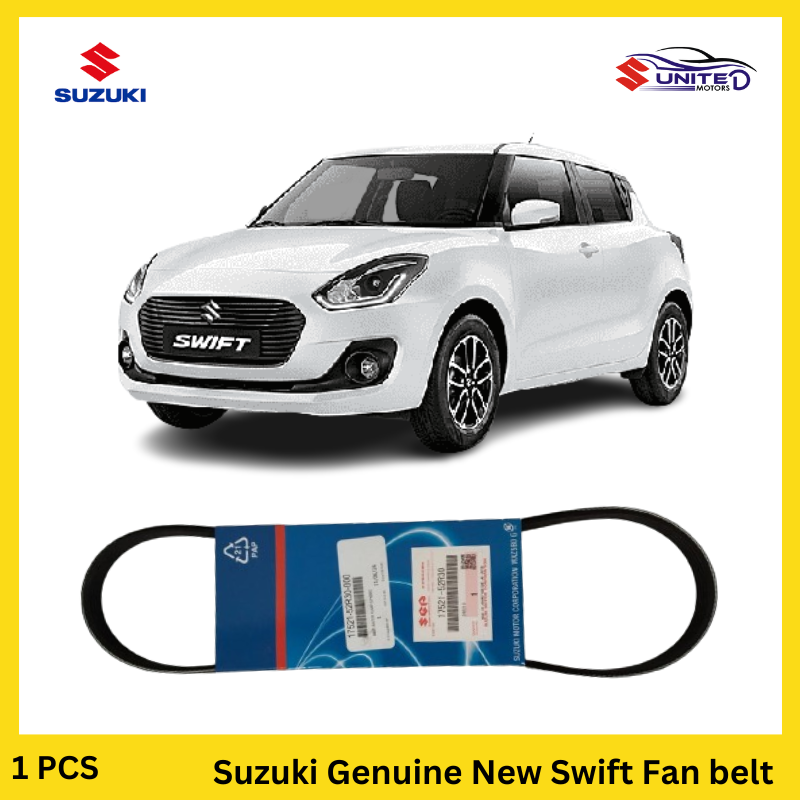 Genuine Suzuki fan belt for New Swift, black premium-grade, perfectly fitted in the car's engine bay.